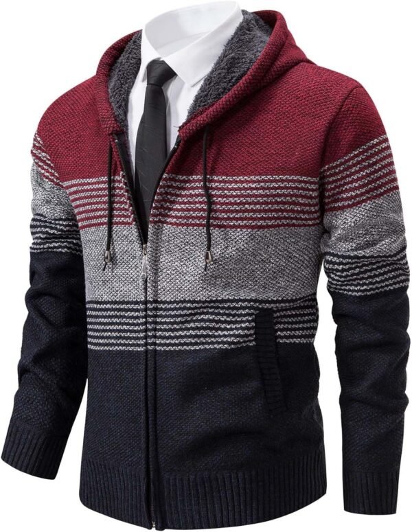 Mylldey Mens Hoodies Knit Sweater, Full Zip Fleece Lined Car...