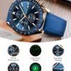 Men's Leather Band Chronograph Watch - 30M Waterproof Big Fa...