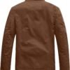 WenVen Men's Casual Washed Cotton Military Jacket