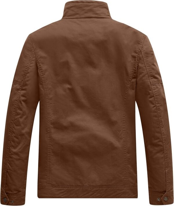 WenVen Men's Casual Washed Cotton Military Jacket