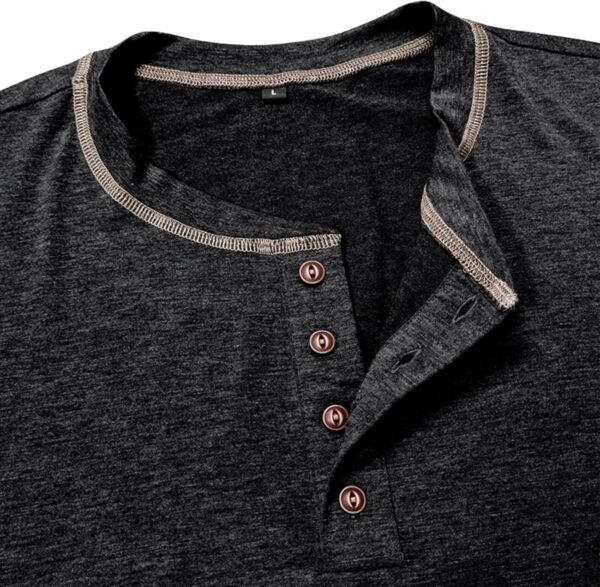Mens Short Sleeve Shirts Casual Cotton Basic Henley Shirts S...