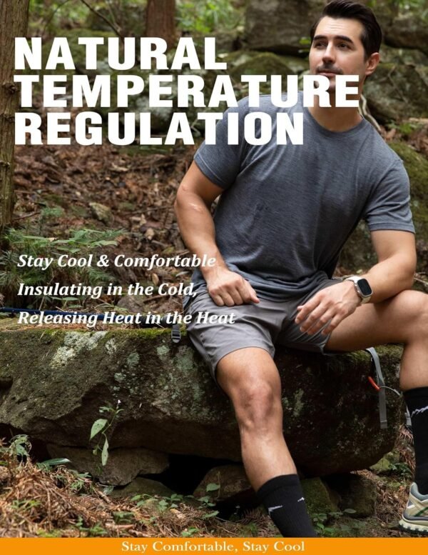 Merino Protect 100% Merino Wool T Shirts for Men Odor Resist...