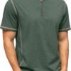 Sailwind Mens Henley Short Sleeve T-Shirt Cotton Maverick Sh...