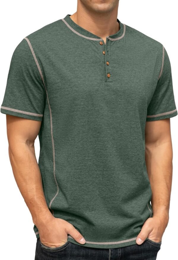 Sailwind Mens Henley Short Sleeve T-Shirt Cotton Maverick Sh...