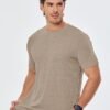JMIERR Mens T-Shirt Casual Stretch Solid Crewneck Short Slee...
