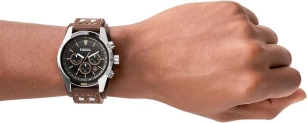 Fossil Men's Coachman Quartz Stainless Steel and Leather Chr...