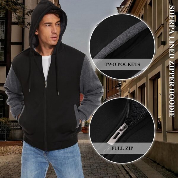 SWISSWELL Men Zip Up Hoodies Sherpa Lined Jacket Heavyweight...