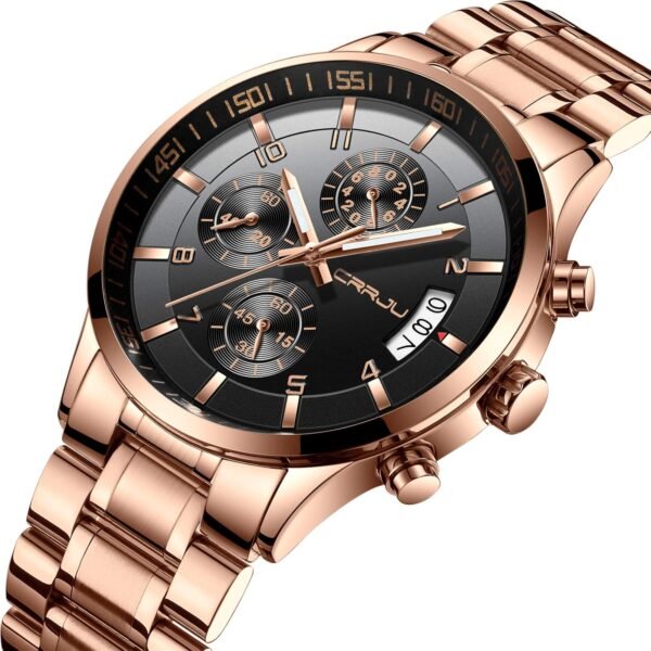 CRRJU Men's Fashion Stainless Steel Watches Date Waterproof ...