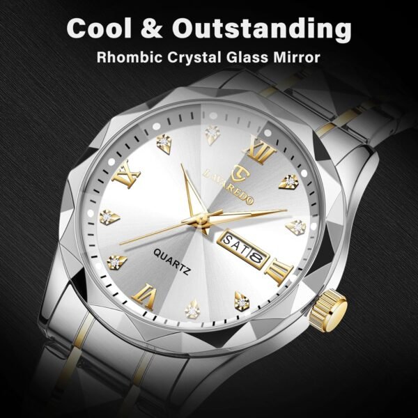 Watches for Men Diamond Business Dress Analog Quartz Mens Wa...