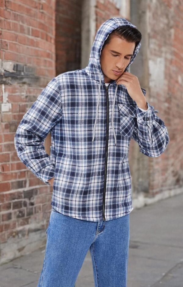 Elesuit Men's Full Zip Fleece Flannel Jackets Shirt Plaid Co...