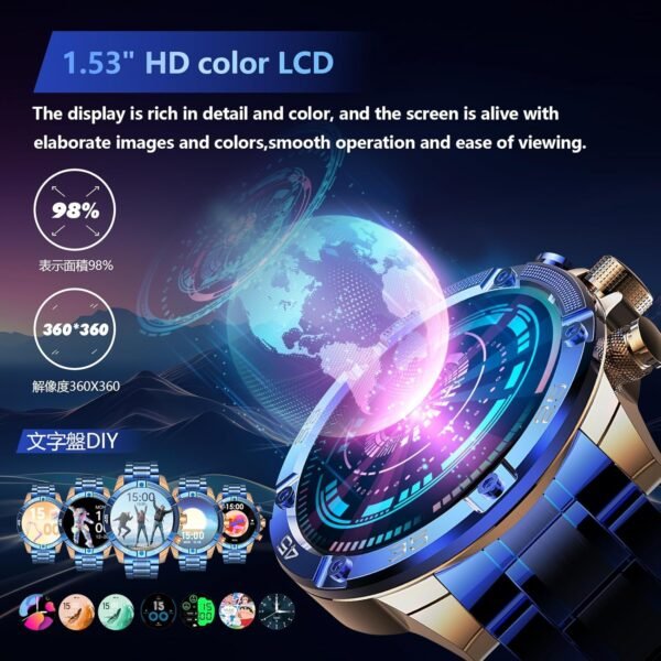 Smartwatch for Men 1.53-Inch Luxury Business Sports & Fitnes...
