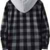 JACKETOWN Hooded Flannel Shirt for Men Plaid Shirts Long Sle...