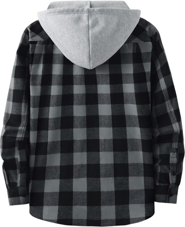 JACKETOWN Hooded Flannel Shirt for Men Plaid Shirts Long Sle...