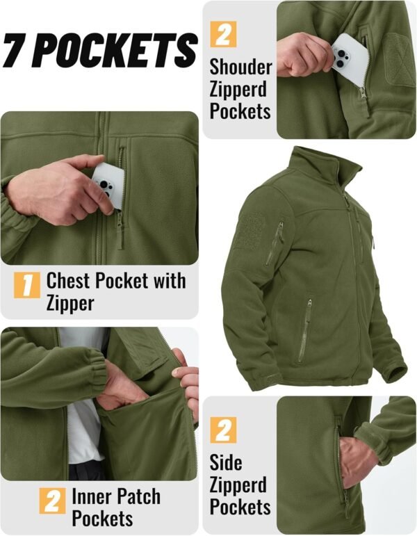 TACVASEN Men's Fleece Jacket Full Zip Winter Jacket Lightwei...