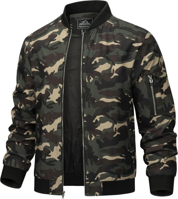 TACVASEN Men's Bomber Jacket Lightweight Casual Spring Fall ...