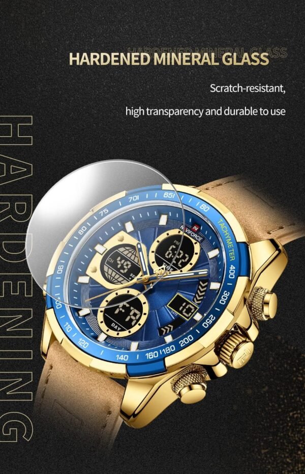 NAVIFORCE Men's Military Digital Watches Analog Quartz Water...