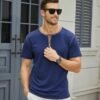 Men's Casual Henley Shirts Classic Button Cotton Short Sleev...