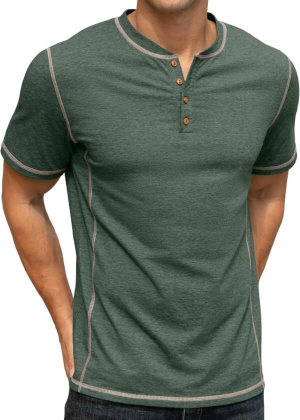 Sailwind Mens Henley Short Sleeve T-Shirt Cotton Maverick Sh...