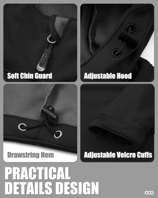 33,000ft Men's Softshell Jacket with Hood Waterproof Windbre...