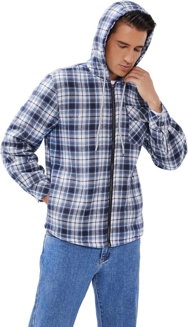 Elesuit Men's Full Zip Fleece Flannel Jackets Shirt Plaid Co...