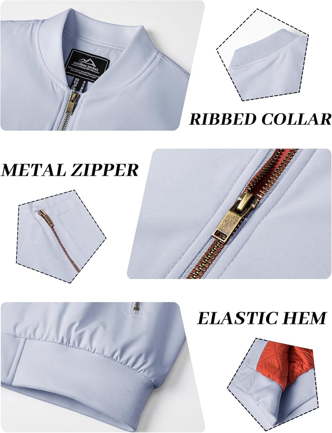 KEFITEVD Men's Jacket Casual Windproof Bomber Jackets Full Z... - Image 5