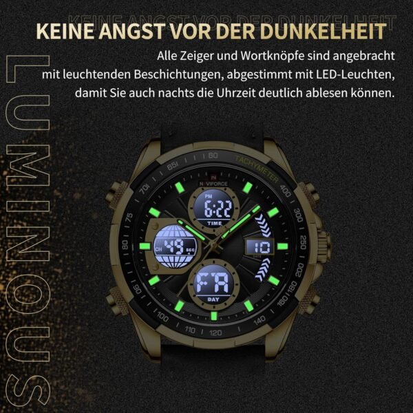 NAVIFORCE Men's Military Digital Watches Analog Quartz Water...