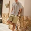 JMIERR Mens T-Shirt Casual Stretch Solid Crewneck Short Slee...