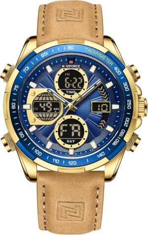 NAVIFORCE Men's Military Digital Watches Analog Quartz Water...