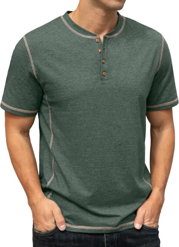 Sailwind Mens Henley Short Sleeve T-Shirt Cotton Maverick Sh...