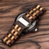 Brown Deep Black Ebony Zebra Wooden Quartz Men's Watch,Foldo...