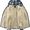 Elesuit Men's Full Zip Fleece Flannel Jackets Shirt Plaid Co...