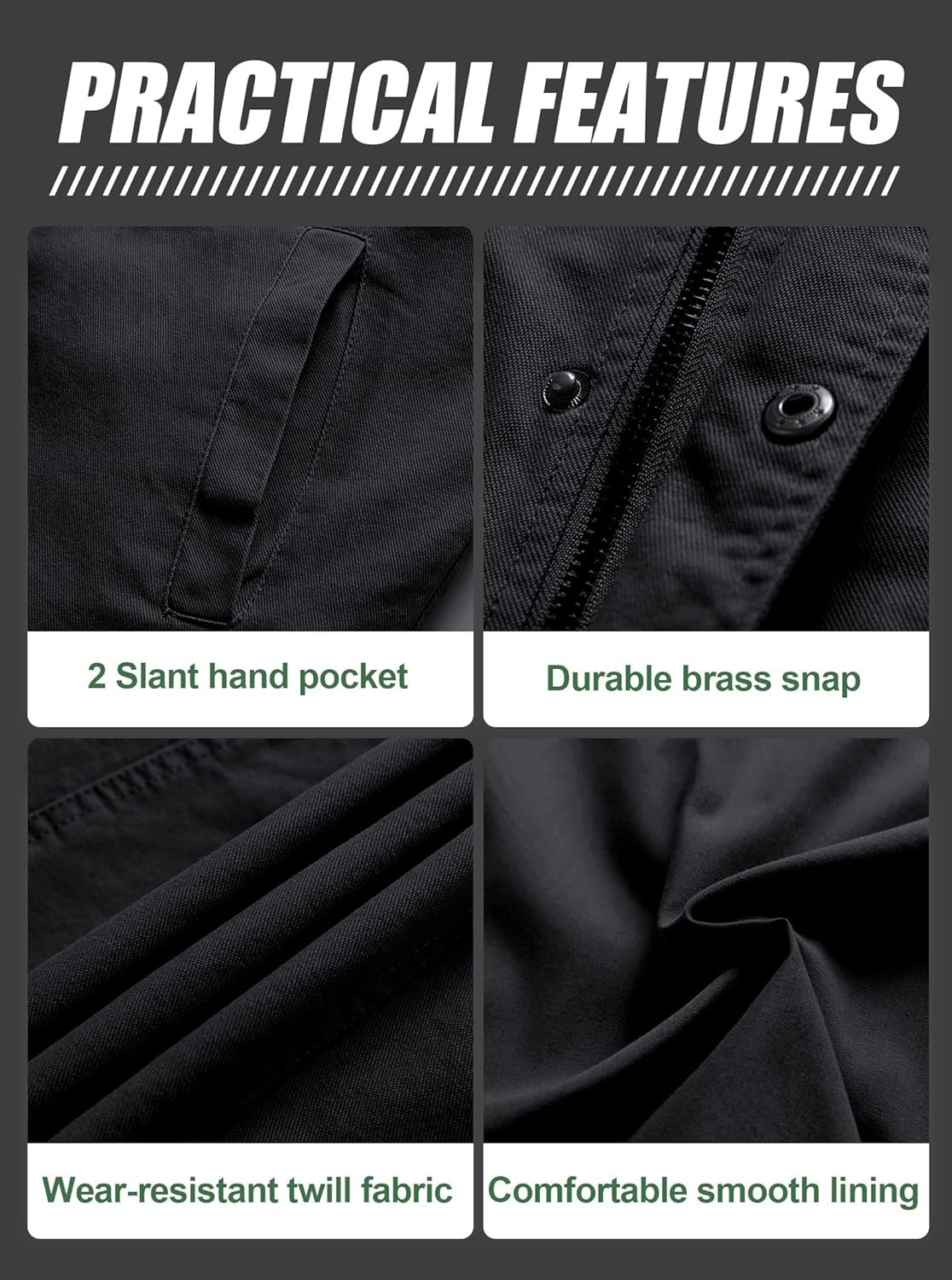 Pursky Men's Canvas Cotton Military Casual Field Jacket Oute... - Image 6