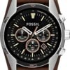 Fossil Men's Coachman Quartz Stainless Steel and Leather Chr...