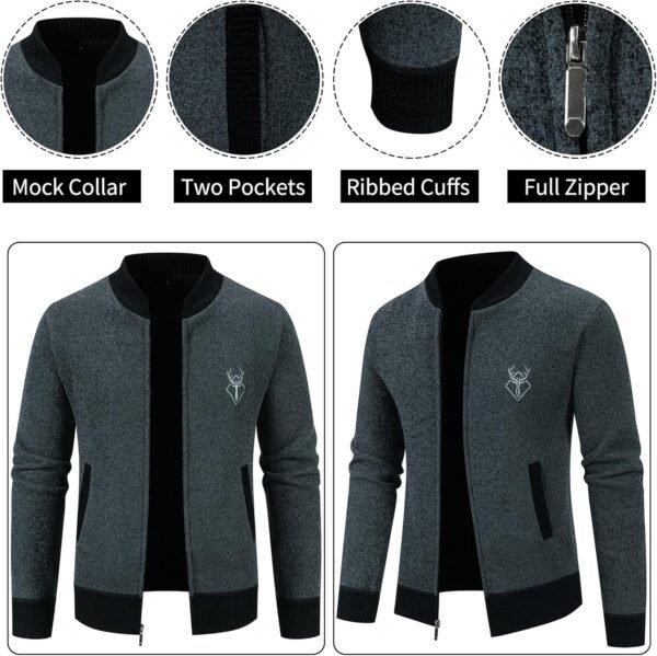 Mylldey Mens Casual Full Zip Cardigan Sweaters Cable Knit Ja...
