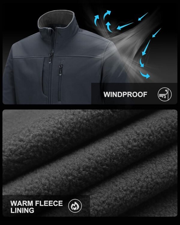 33,000ft Men's Lightweight Softshell Jacket Warm Fleece Line...
