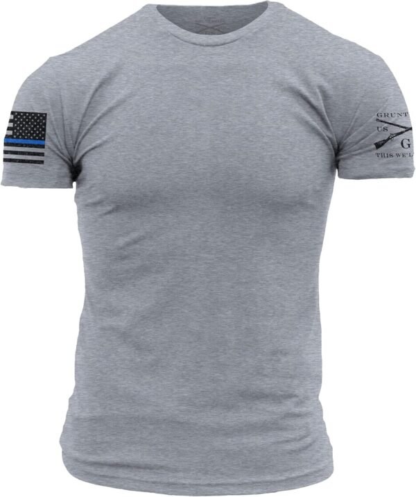Mens Tees mens Blue Line Flag Basic T-Shirt