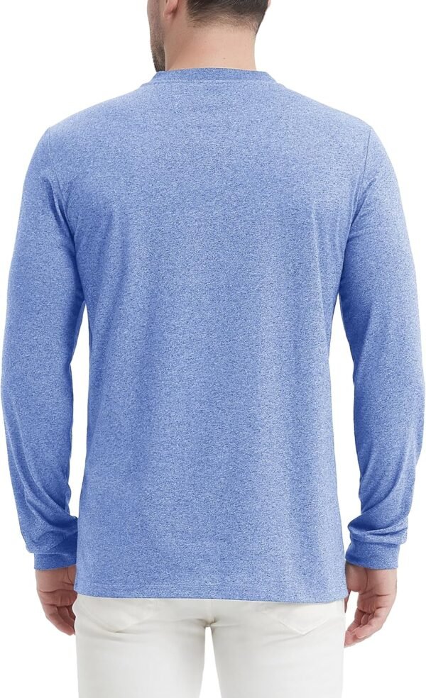 CRYSULLY Men's Henley Shirts Cotton Long Sleeve T-Shirts 3 B...