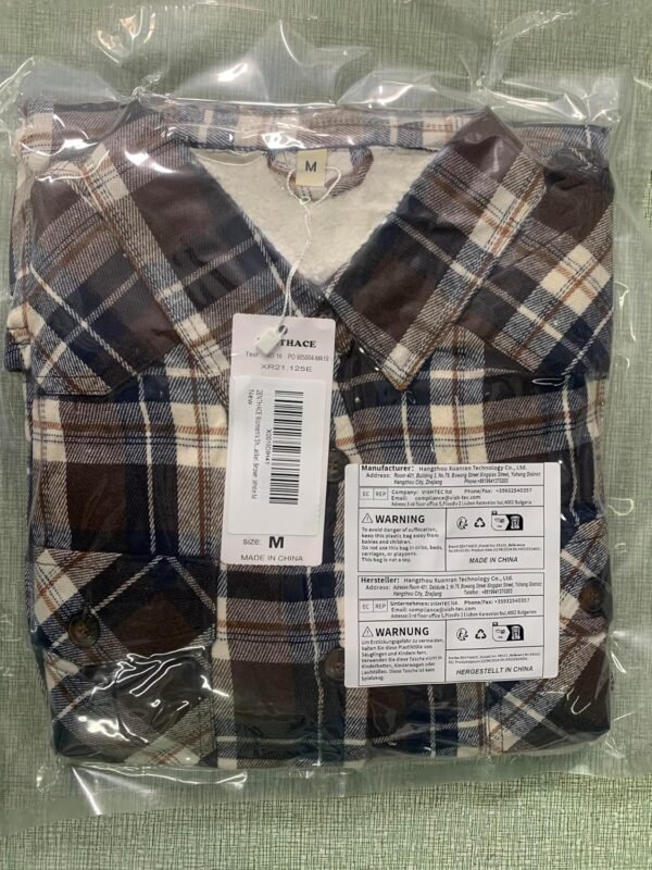 ZENTHACE Men's Warm Sherpa Lined Fleece Plaid Flannel Shirt ...