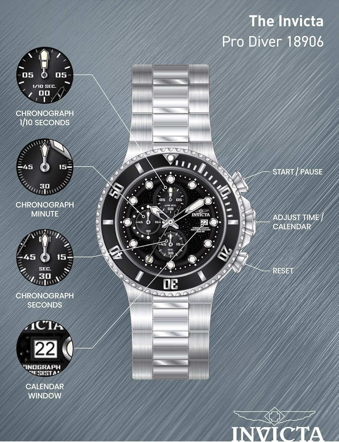 Invicta Men's 18906 Pro Diver Analog Display Japanese Quartz... - Image 5