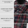 Men's Flannel Plaid Hooded Jackets Full Zip Sherpa Fleece Li...