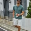 Mens Short Sleeve Henley Shirts Casual Button Tee Shirts Bas...