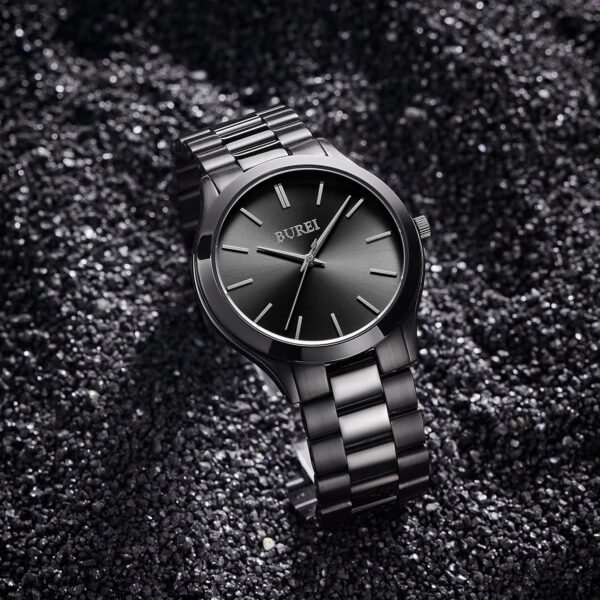 BUREI Men Watches Fashion Stainless Steel Analog Quartz Watc...