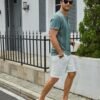 Mens Short Sleeve Henley Shirts Casual Button Tee Shirts Bas...