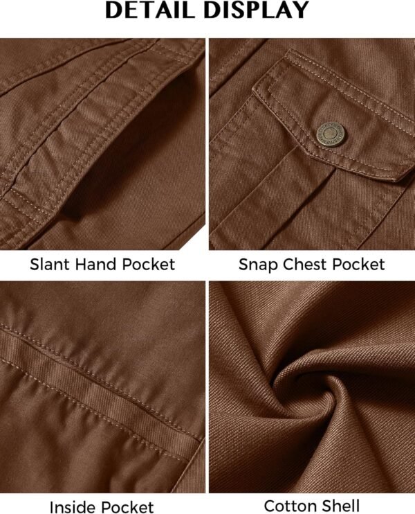 WenVen Men's Casual Washed Cotton Military Jacket
