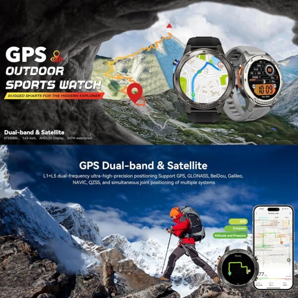 MIDDOW Military Smart Watch with GPS (Answer/Make Calls), Sa...