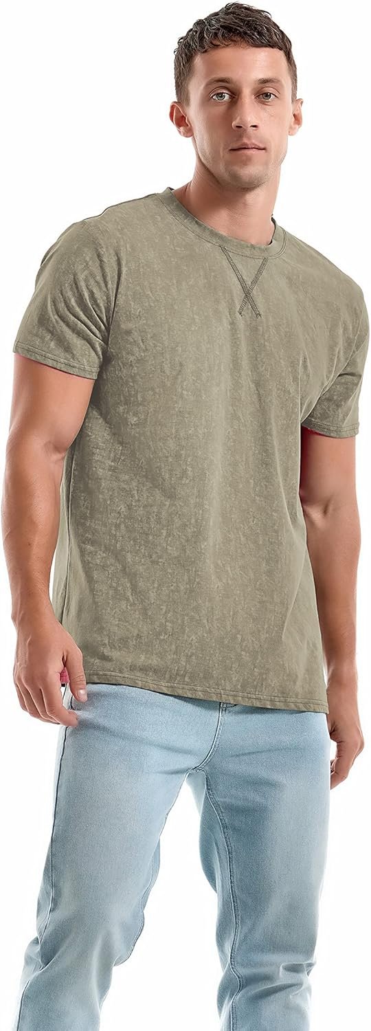KLIEGOU Men's T-Shirts - Premium Cotton Crew Neck Tees S - 4... - Image 2
