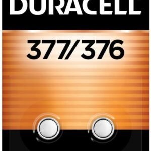 Duracell 377/376 Silver Oxide Button Batteries, 2 Count (Pac...