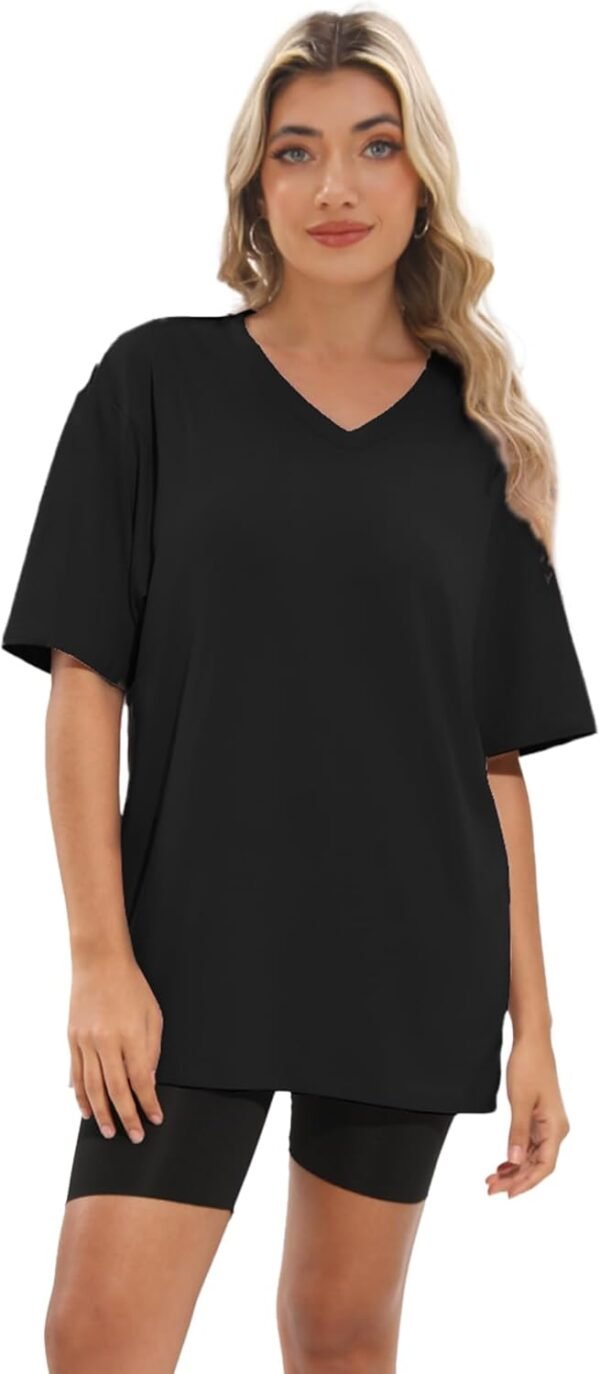 1/4 Pack Oversized TShirts for Women, Short Sleeve Drop shou... - Image 4