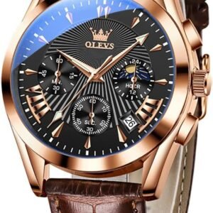OLEVS Men's Chronograph Watch - Casual Analog Quartz Waterpr...