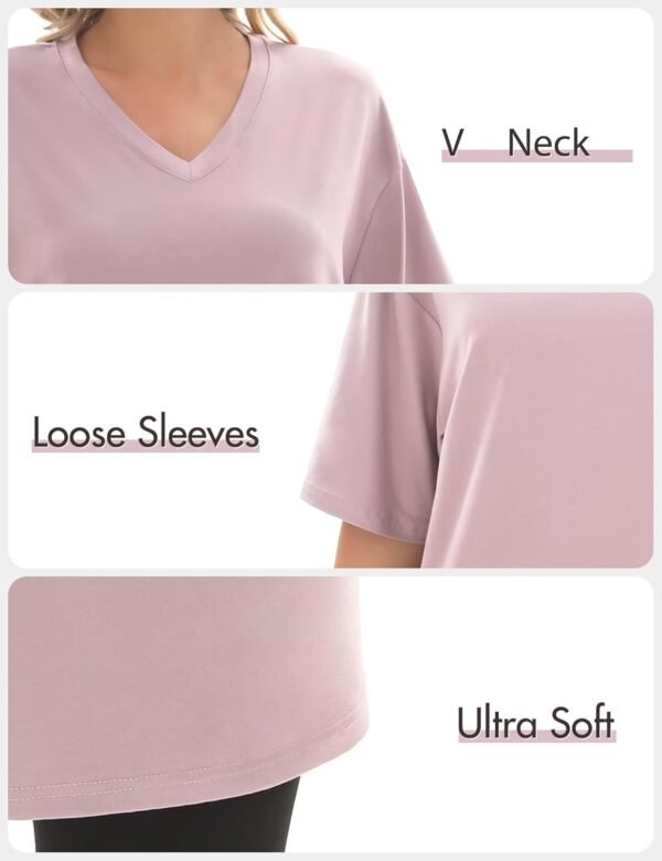 1/4 Pack Oversized TShirts for Women, Short Sleeve Drop shou... - Image 5